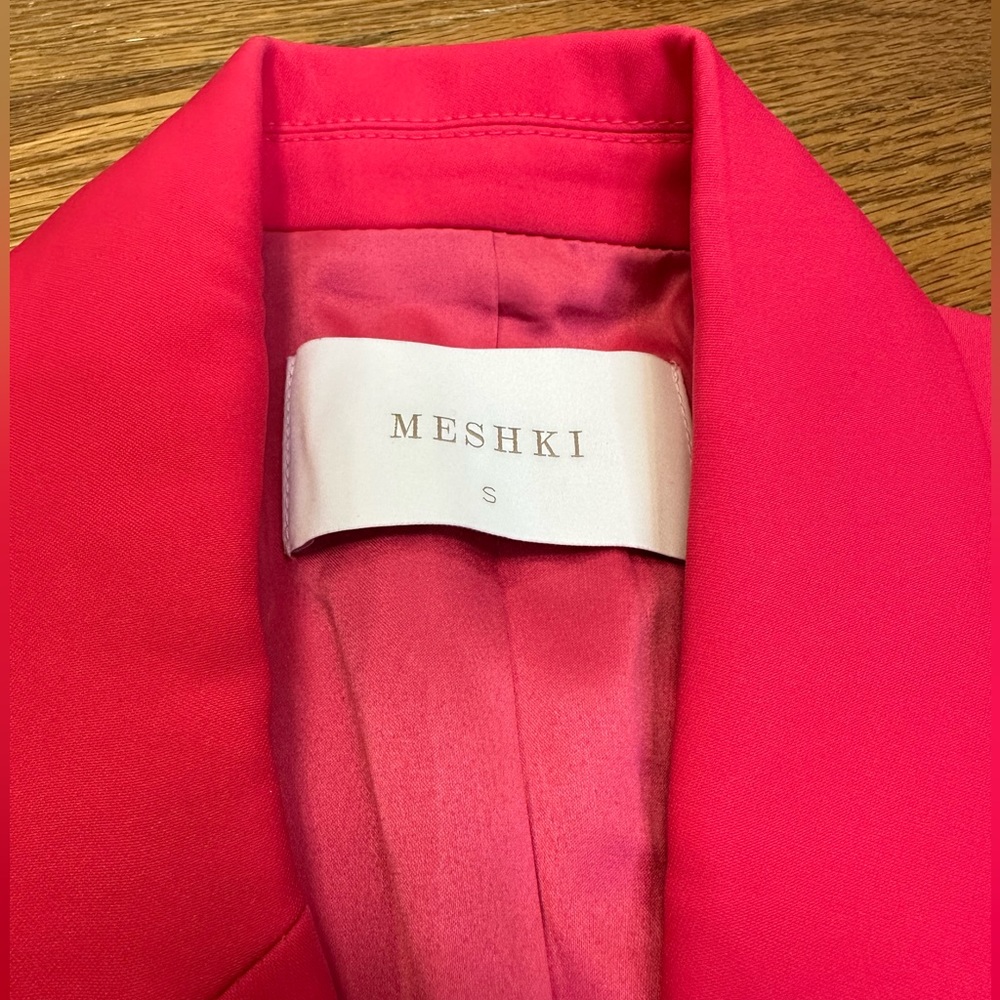 Meshki Luella Flared Cropped Blazer & Josie Crepe Mini Skirt - Raspberry - Picture 4 of 6
